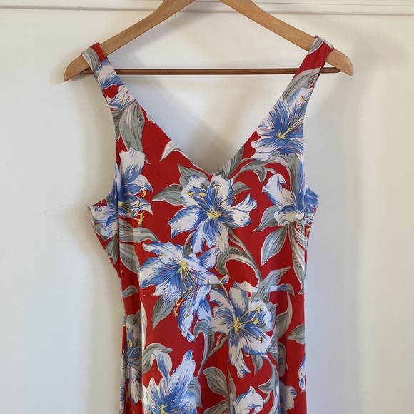 Chaps Denim Hawaiian Print Maxi Dress - Picture 11 of 13